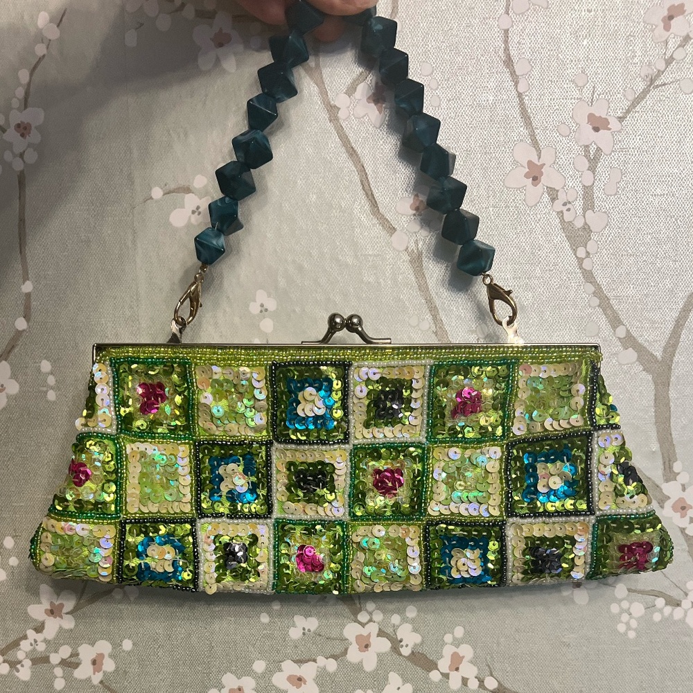 Vintage sequin clutch purse